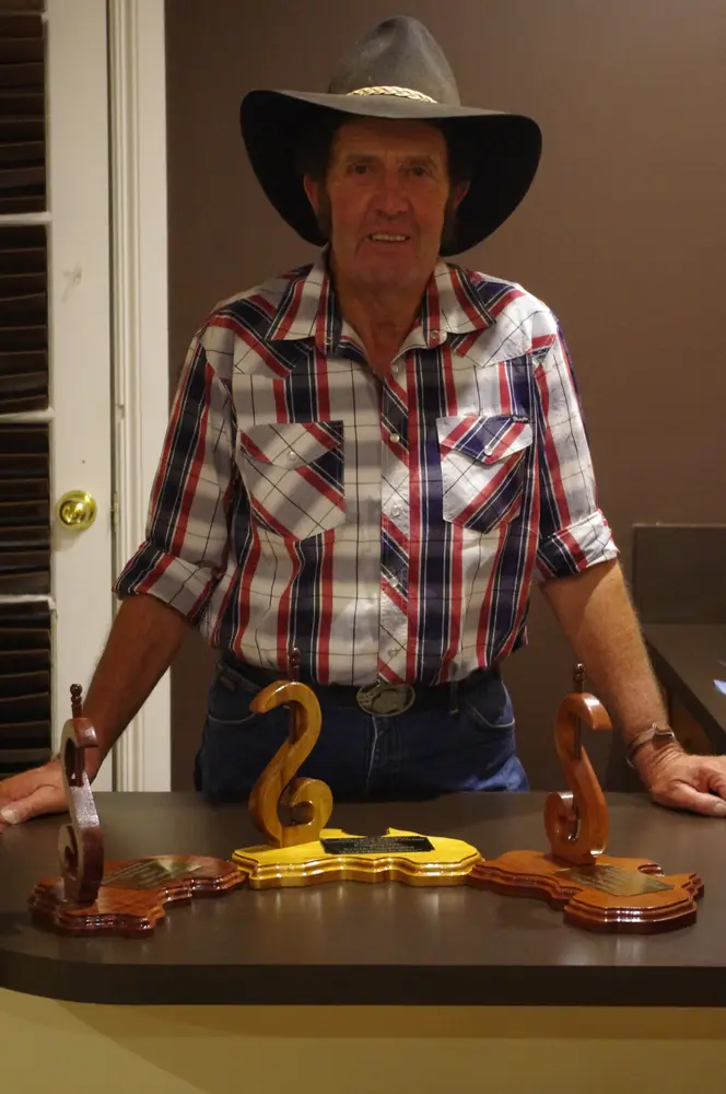 Ernie Constance with his bush ballad awards